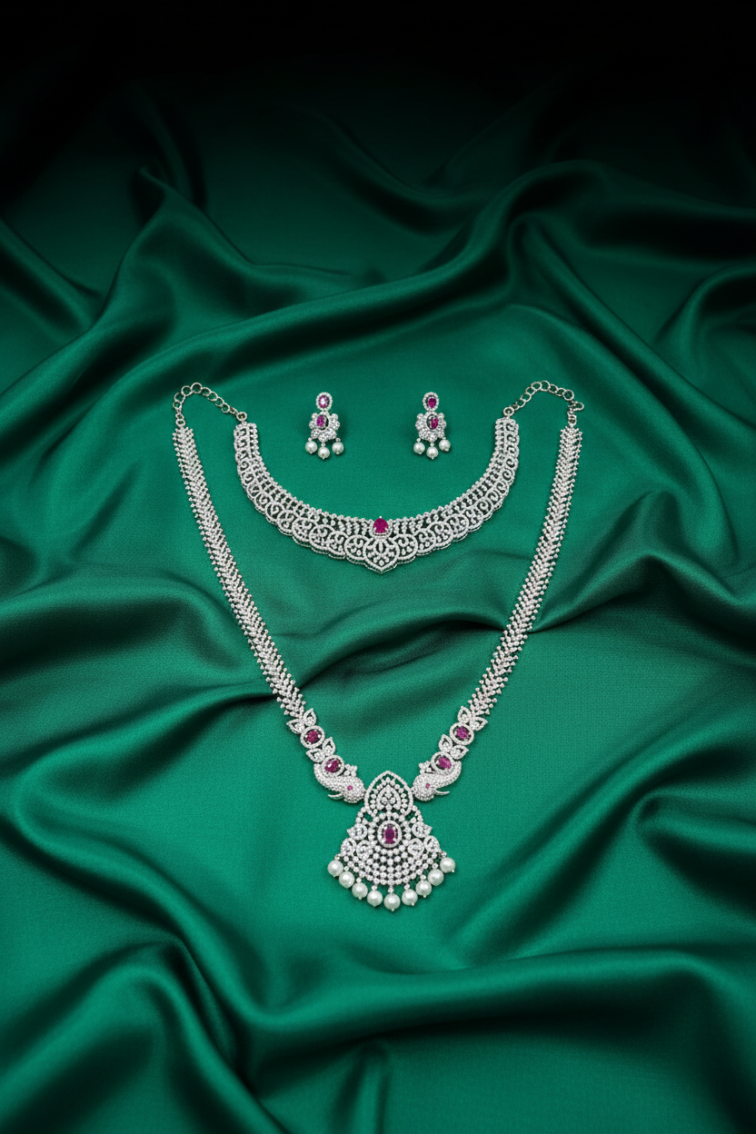 Ruby Pearl Bridal Set