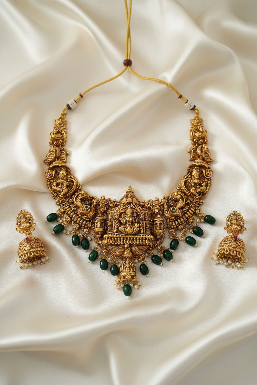Temple Emerald Bridal Set