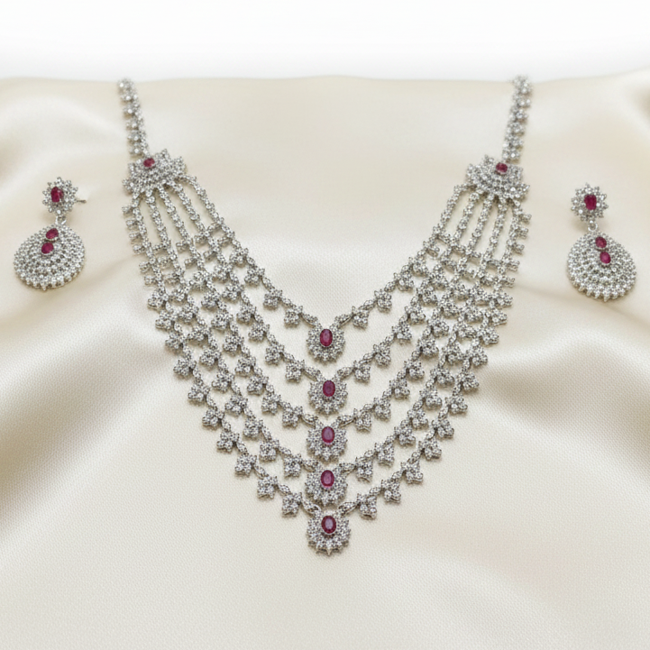 Ruby Cascade Bridal Set